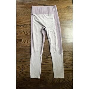 We Over Me Womens Leggings Size S Colorblock Pink Ivory Activewear